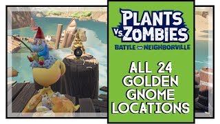 Plants VS Zombies BFN All Golden Gnome Locations Town Center [upl. by Maillw556]