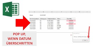 PopUp wenn Datum überschritten wurde I Excelpedia [upl. by Carmel]