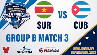 🇸🇷 SURINAME vs 🇨🇺 CUBA  2023 Mens NORCECA Championship Group Play [upl. by Aninep152]