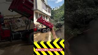 Powerful Tricycle Motor Unloading truck tricycle excavator [upl. by Beitch]