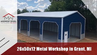 26 x 50 x 12 Metal Building in Michigan [upl. by Duer337]