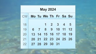 May 2024 Calendar [upl. by Marela]