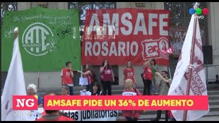 AMSAFE por paritarias docentes  Casiello  Telefe Rosario [upl. by Maller]