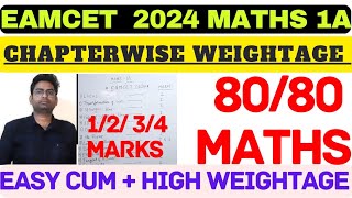 EAMCET 2024EAMCET CHAPTER WEIGHTAGEMATHS 1AEAMCET SYLLABUSEAMCET PREPARATIONPLANNINGEAMCET2024 [upl. by Asirrac]