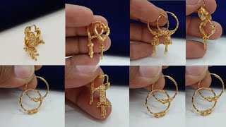 Hallmark Gold Latest Bali Earrings Designs With Price  New gold hoops earrings designs 👌👌👌 [upl. by Lubet]