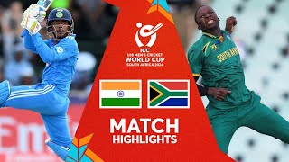 India v South Africa  Semifinal Match Highlights  U19 CWC 2024 [upl. by Filahk]