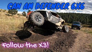 CAN AM DEFENDER 6X6 w30quot tires follows my X3 on 29quot tires [upl. by Frissell644]