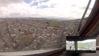 Circling approach and landing SEQU old Quito airport Mariscal Sucre Equador RWY17 MD11 [upl. by Irem]