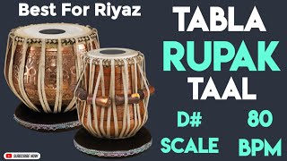 Rupak Taal Tabla Loop  D Scale  80 Bpm  7 Matra  muzzico [upl. by Nehemiah]