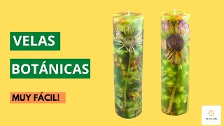 COMO HACER UNA VELA CON FLORES 🌸NATURALES gerberas caléndulas y 🌿helechos [upl. by Aeret9]