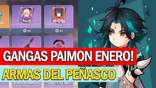 TIENDA ENERO GANGAS DE PAIMON  ¿VALE LA PENA  Genshin Impact Gameplay Español [upl. by Yttig]