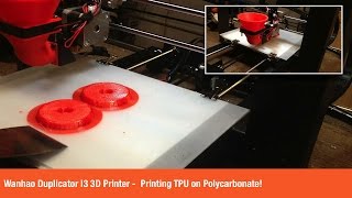 Wanhao Duplicator I3 3D Printer  Printing TPU on Polycarbonate [upl. by Hairym619]