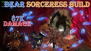 Diablo II Resurrected  Bear Sorceress Build 87K Damage Uber Tristram [upl. by Adnert37]