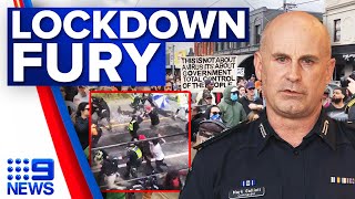 Melbourne lockdown protestors clash with police  Coronavirus  9 News Australia [upl. by Enelyk579]