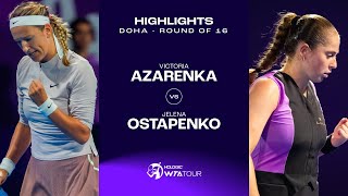 Victoria Azarenka vs Jelena Ostapenko  2024 Doha Round of 16  WTA Match Highlights [upl. by Clemmy]