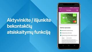 Mobilioji programėlė kortelių valdymas ir pranešimai apie prašymus pervesti pinigus [upl. by Ayenat]