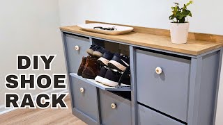 DIY Built In Shoe Rack  Ikea Hack [upl. by Sauer]