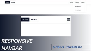 Create Responsive Navbar using Tailwind CSS amp Alpine Js [upl. by Atsillak778]