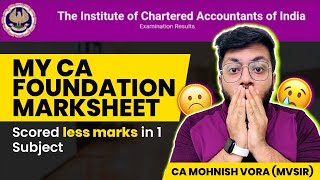 My CA Foundation Marksheet 😱  Last 10 Days Strategy  CA Mohnish Vora  MVSIR [upl. by Scrope]