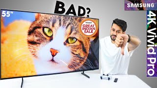 SAMSUNG Crystal 4K Vivid Pro TV Review  Got in AMAZON SALE  Vividly BAD Experience [upl. by Ruhl]