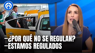 Transportista del AICM confronta a Azucena por prohibición de Uber [upl. by Ruthy]