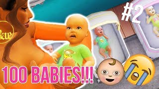 THE FASTEST 100 BABY CHALLENGE EVER PT 2  THE SIMS 4 [upl. by Yatzeck]