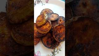 Baingan Fry Brinjal Fry youtube shortvideos youtubeshorts trending viralvideo food [upl. by Ilrac]