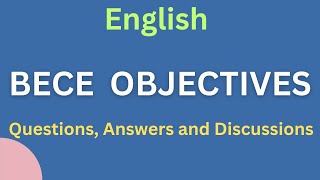 BeCe English quotobjectives questionsquot 2024 [upl. by Solis]