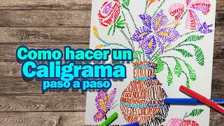 Técnica de CALIGRAMA dibujo con tipografía paso a paso  ArtGio [upl. by Rosenbaum]