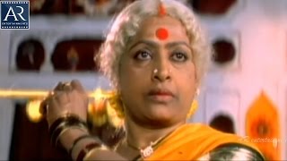 Trinetram Telugu Movie Scene  Goddess Protects Raasi from Demons  AR Entertainments [upl. by Cirdek211]