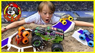 SUPER Monster Truck Toys COMPILATION 2  Obstacle Course Racing amp DIY Arena Freestyle Challenge [upl. by Albert]