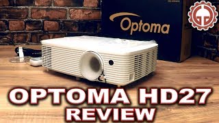 Optoma HD27 UNBOX amp DEMO Full HD DLP Home Theater Projector [upl. by Ahsemaj680]