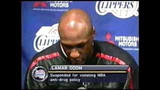 Lamar Odom Tears Up After Second Drug Suspension 2001 [upl. by Hairahs464]