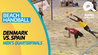 Beach Handball  Denmark vs Spain  Mens Quarterfinals  ANOC World Beach Games Qatar 2019 Full [upl. by Lynad]