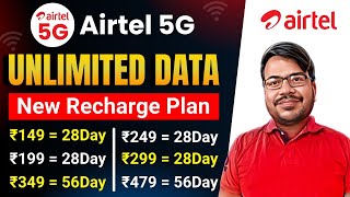 Airtel 5G recharge plan 2024 । Airtel Free Unlimited 5G Data  Airtel 5g unlimited data plans 2024 [upl. by Eynahpets135]