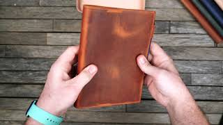 Galen Leather Slim Notebook Cover  w Pen Loop [upl. by Hilario782]