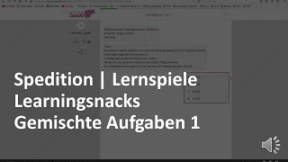 Learningsnacks  Gemischte Aufgaben 1  Prüfungsvorbereitung Spedition amp Logistik [upl. by Adian119]