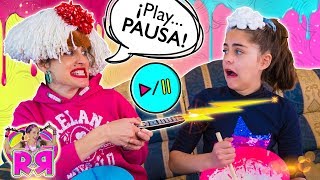 Pause SLIME Challenge 😡 El reto de la PAUSA haciendo SLIME ⏯ Muy DIVERTIDO 🤣 Hija Vs Madre [upl. by Yate]