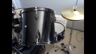 New Gammon Drum Set Black 5Piece Complete Full Size with Cymbals Stands Stool Sticks [upl. by Adelle]