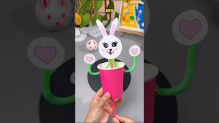 DIY Bunny Craft with Disposable Glass – Fun amp Easy shorts shortsfeed diy craft rabbit [upl. by Edals680]