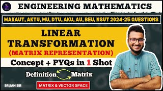 Matrix Representation  Linear Transformation  Find T from Matrix  MAKAUT PYQ  Linear Algebra [upl. by Graehme]