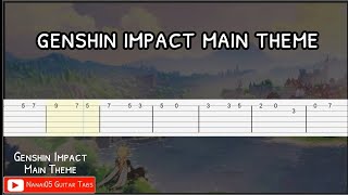 Genshin Impact  Main Theme Guitar Tab Tutorial [upl. by Arielle17]