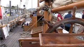 Brixham Trawler quotLeaderquot she was built in 1892 seen here in Dartmouth UK wwwtrinitysailingorg [upl. by Gregoire]