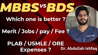 MBBS vs BDS  PLAB  USMLE  ORE expenses  Which one is better Merit  job  pay  fee differences [upl. by Linad]