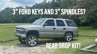 SQUATTING ANOTHER TAHOE  3quot SPINDLE and FORD KEYS  2quot SPACERS FOR MY YUKON [upl. by Aissatan193]