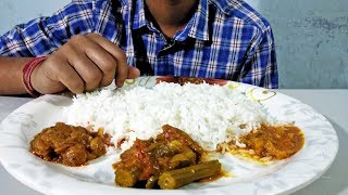 Veg Lunch Time White Rice Eating With Different Types of Vegetable Curries Recipes  Indian Veg Tali [upl. by Byrne]