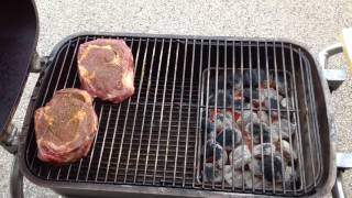 Pk Grill Reverse Sear Steak And Tators [upl. by Azer669]