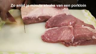 Minute steaks snijden [upl. by Pammi]