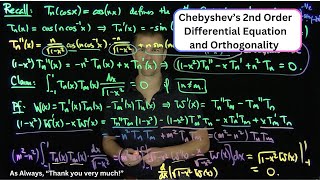 Chebyshevs Differential Equation and Orthogonality of Chebyshev Polynomials [upl. by Hanauq]