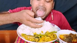 Asmr mukbang vegetables spicy fish curry with rice eating show video [upl. by Bella617]